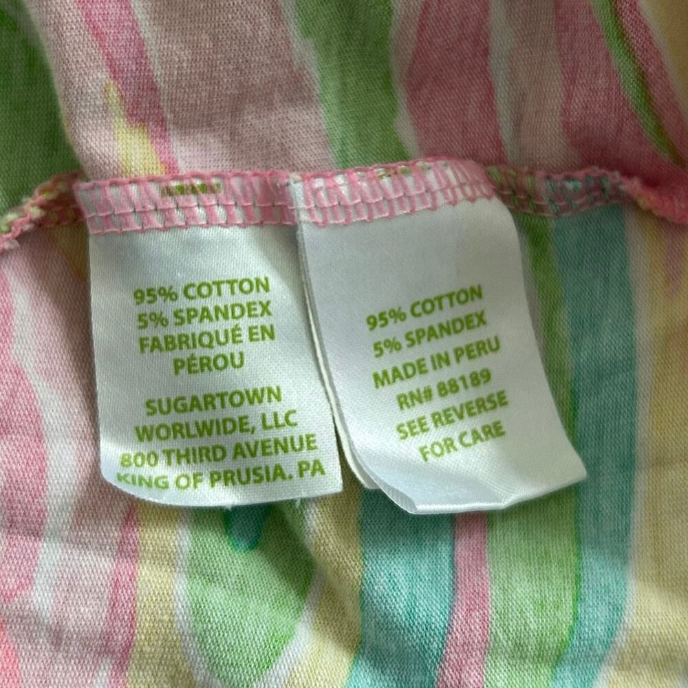 Lilly Pulitzer Pink Print V Neck Tee XXS Preppy Coastal Summer Top - Picture 4 of 5